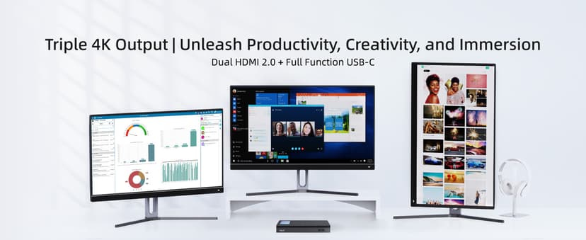MeLE Quieter4C N150 Fanless Mini PC with Win-11-Pro,16GB RAM LPDDR5 512GB SSD Micro Desktop Computer,Dual HDMI,Support 4K Triple Display USB3.2x3,USB-C,WiFi BT5.1,Small Portable PC Industrial Business