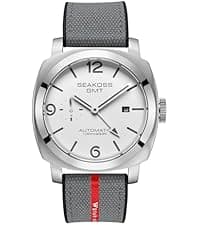 SEAKOSS GMT Watches for Men Automatic 45MM Date 10ATM Waterproof Seagull ST2557 Movement Luminous Stainless Steel Sapphire Glass Mechanical Wristwatches S8441