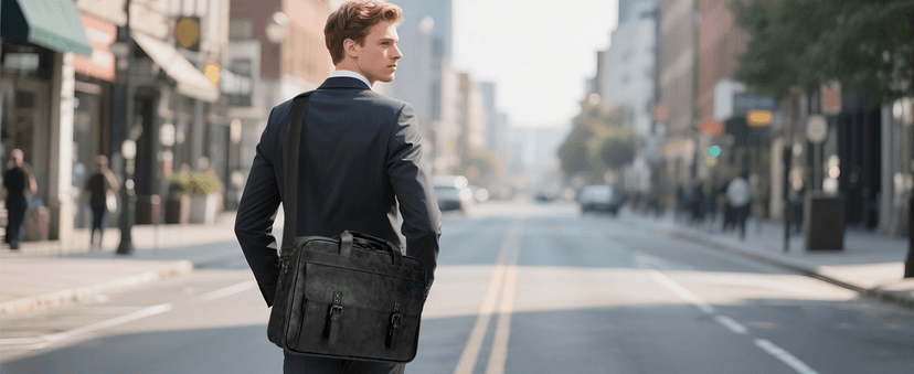 RAINSMORE Messenger Bag for Men 16 Inch Laptop Bag Vintage Leather Waterproof Laptop Briefcases Large Computer Satchel Bag