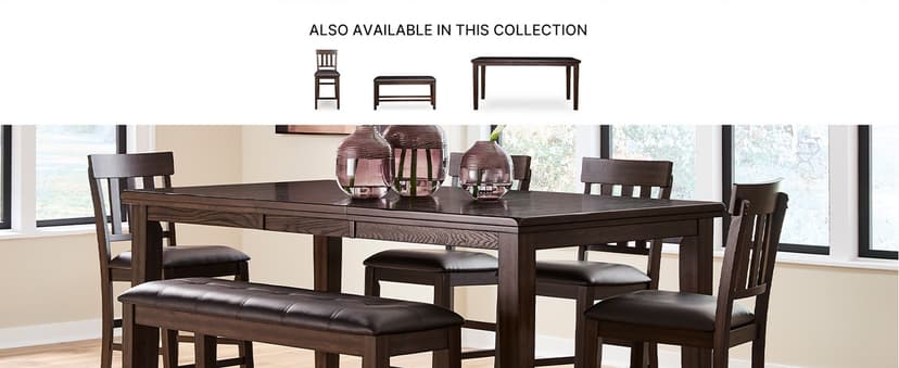Signature Design by Ashley Haddigan Upholstered Barstool, 2 Count, Slat Back Design, Cushioned Seat, Wood, 25.5" H, Dark Brown