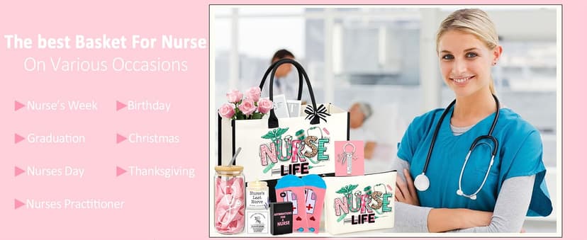 Nurses Week Gifts Birthday Gift for Nurses Gifts, Nursing Student with Canvas Bag Socks Affirmations Cards 16 Oz Can Glass DOGMEM Nurse Gifts Nurse Appreciation Gift Set for Women B0CY2C791K