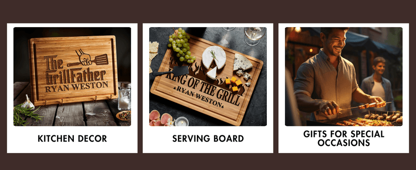 GIFTS TO ENGRAVE Personalized Grilling Gifts for Men - Custom Fathers Day Present for Dad - BBQ Cutting Board Perfact Grill Master Gifts for Him, Dad, Father in Law, Husband 2025
