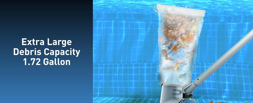 KOKIDO Rechargeable Heavy Duty Pool Leaf Vacuum Cleaner, Commercial Power Suction for Pool Closing, Standard and Fine Filter Bags, for Larger Leaves and Debris, Inground and Above Ground Pools XV910