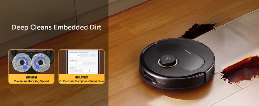 roborock Qrevo S5V Robot Vacuum and Mop, FlexiArm Edge Mopping, 12,000Pa Suction, Dual Zero-Tangle System, Smart Obstacle Avoidance, 10mm Mop Lifting, Auto Mop Washing&Drying, Self-Emptying&Refilling