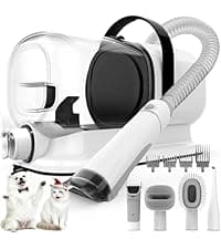 FIXR Dog Grooming Vacuum, All-in-One Pet Grooming Kit with Hair Clipper & Shedding Brush, Low Noise 12,000Pa Dog Hair Remover Vacuum, Pet Groomer Set with Cleaning Brushes, PG01