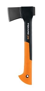 Fiskars X7 Small 14" Hatchet Axe with Sheath for Chopping Wood Kindling for Campfires, Outdoors & Camping, Insert-Molded Forged Steel Head, Low-Friction Blade, Shock Absorbing Handle & Non-Slip Grip