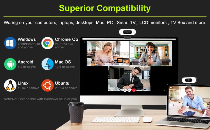 Webcam with Ring Light Microphone - Streaming Web Camera, 1080P Full HD Pro Camera for PC Mac Laptop Desktop, USB Computer Webcam with Privacy Cover and Tripod for Zoom Meeting Skype Teams Twitch