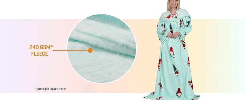 Cozy Sleeve Design for Hands-Free Comfort, Perfect for Reading, TV Time & Relaxing, Christmas & Birthday Gift Catalonia Wearable Blanket with Sleeves for Women & Men, Fleece Wrap Throw B075M2FQYV