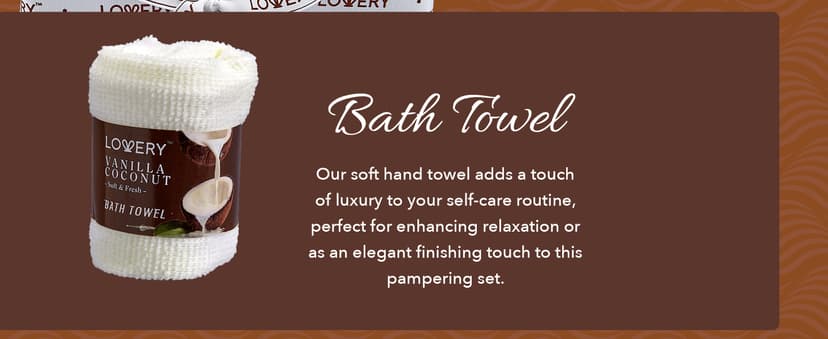 Gifts For Women Gift Basket for Women– 9 Piece Set of Vanilla Coconut Home Spa Set, Includes Fragrant Lotions, Extra Large Bath Bombs, Coconut Oil, Luxurious Bath Towel & More