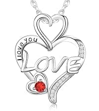 LIANYU Necklace for Womens Blue Sapphire Necklace Moon Pendant S925 Sterling Silver Crystal Jewelry for Women Pendant Birthday Gifts for Wife Gifts Valentine Anniversary