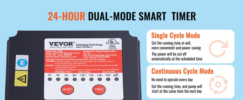 VEVOR 14-inch Sand Filter Pump for Above Ground, Digital Programmer Timer, 3000 GPH, 3/4 HP Pool Pumps System & Filters Combo Set with 6-Way Multi-Port Valve & Strainer Basket, Easy Installation