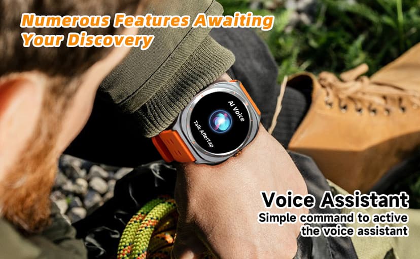 Smartwatch with Earbuds(Answer&Make Calls) IP67 Water Resistant Watch(2 Straps), Sports Watches 100+ Sports Modes (Cycling/Fitness/Hiking), DIY Watch Faces for Men Dad Husband