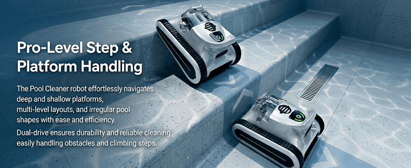 Cordless Robotic Pool Cleaner - Automatic Pool Vacuum Robot for Inground&Above Ground Pools, Wall&Waterline Climbing, Smart Navigation, 180mins Runtime, APP Control, Dual Filtration, Powerful Suction