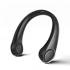 Portable Neck Fan, Hands Free Bladeless, 360° Cooling Personal Fan,Wearable Quiet Fan for Outdoor Indoor, Birthday Gifts for Men Women Mom Dad, 4000mAh Battery USB Rechargeable, 3-Speeds(Black)