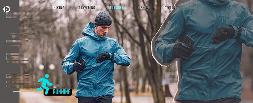 Outdoor Ventures Men's Rain Jacket Waterproof Lightweight Packable Rain Pullover for Hiking Golf Running