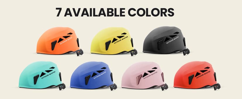 OutdoorMaster Climbing Helmet Rock Rescue Helmet Adjustable Lightweight Mountaineering Hiking Caving Helmet Adults Work Safety Helmet
