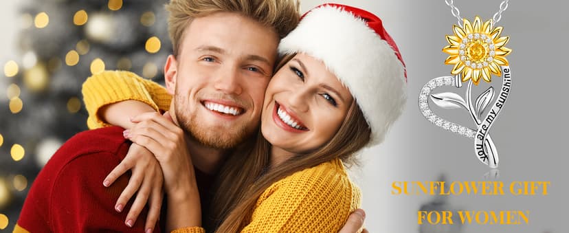 Anniversary for Gifts Women Wife, 18k Gold Plated Sunflower Necklaces for Women, Anniversary Her Gifts Birthday Gift for Wife You Are My Sunshine Woman's Jewelry Girlfriend Grandma Mom Daughter