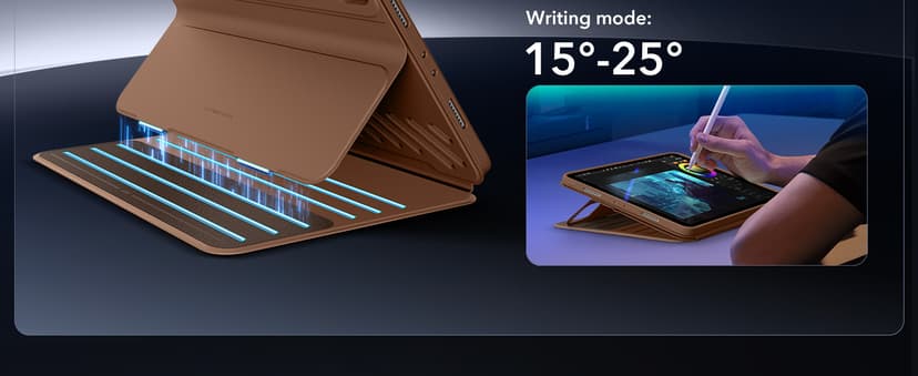 ESR for iPad Pro 11 Inch Case (2022/2021/2020/2018, 4th/3rd/2nd/1st Generation), Removable Magnetic Cover, Adjustable Portrait/Landscape Stand with Raised Display View, 9 Standing Angles, Brown