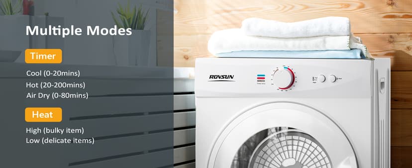 ROVSUN 25LBS Full Automatic Washing Machine and 1.8CuFt Portable Clothes Dryer Set, Compact Laundry Washer and Dryer Combo Set with Stainless Steel Inner Tub, for Apartment, Dorms, Home