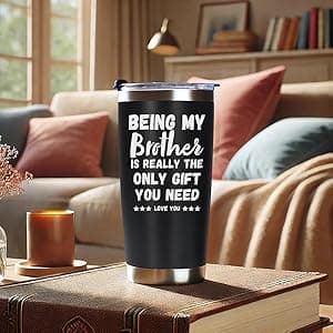 Breezy Valley Brother Gifts, Gifts for Brother from Sister Brother - Best Gifts for Older Little Brother Adult, Funny Brother Birthday Gifts Ideas for Brothers, Presents for Brother Tumbler Coffee Cup