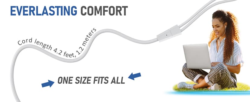 LUDOS ZENITH Wired Earbuds in-Ear Headphones, 2 Years Warranty, Earphones with Microphone, Corded for 3.5mm Jack Ear Buds for iPhone, Samsung, Computer, Laptop, Kids, School Students, Women, Small Ear