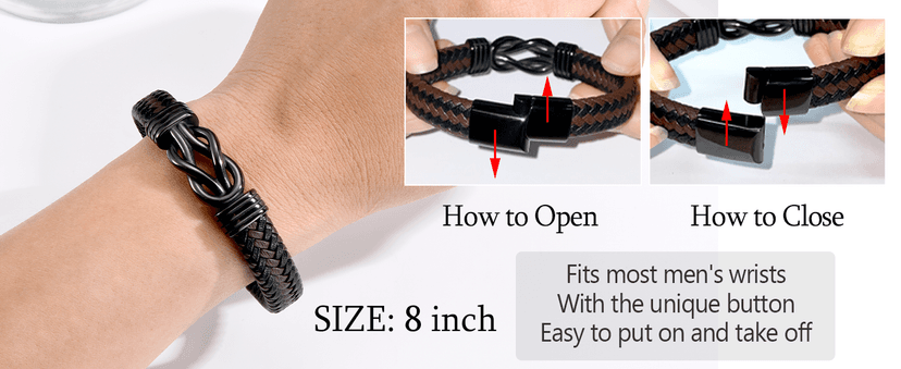New Dad Gifts for Men, First Time Parents Gift Dad to Be Gift for Father's Day Birthday Christmas, Leather Bangle Bracelet for Daddy Him Husband