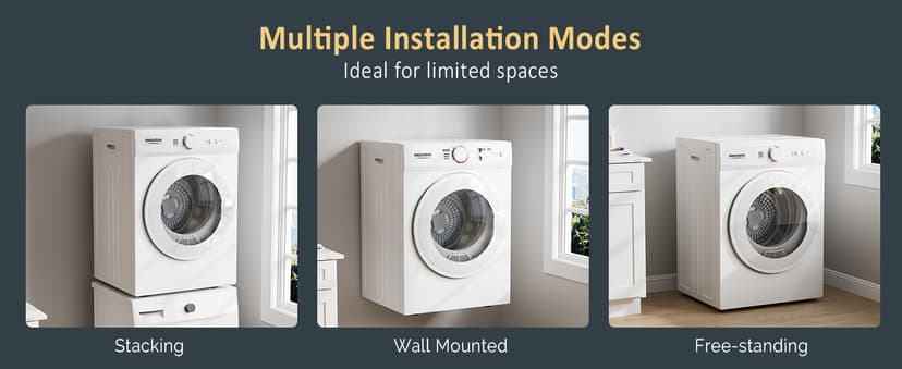 ROVSUN 25LBS Full Automatic Washing Machine and 1.8CuFt Portable Clothes Dryer Set, Compact Laundry Washer and Dryer Combo Set with Stainless Steel Inner Tub, for Apartment, Dorms, Home