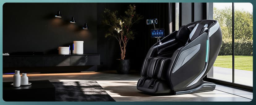 Full Body Zero Gravity Massage Chair with Body Scan 4D Intelligent Shiatsu Strecth Massage, Back/Leg Heated with AI Voice Control Bluetooth Speaker Airbags SL Track Massage Black