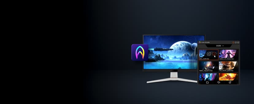 BenQ MOBIUZ EX251 25” FHD 180Hz 220Hz Refresh Rate 1ms GTG AMD FreeSync DP 1.2 HDMI 2.0 USB Hub Gaming Monitor 99% sRGB AMD Freesync AI Game Color Mode Game Color Database 2.5W Built-in Speakers