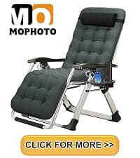 MOPHOTO Zero Gravity Chair, Outdoor Padded Lounge Chair with Side Table, Zero Gravity Recliner Chair, Outdoor Reclining Chair, Sturdy & Comfortable, Supports up to 440lbs