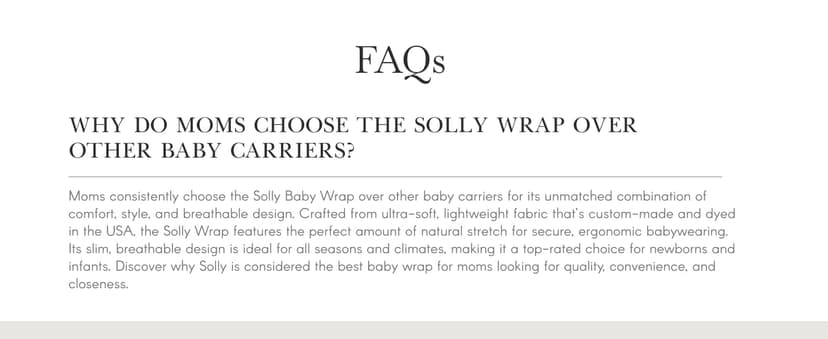 Solly Baby Wrap, Buttery-Soft Baby Carrier Newborn to Toddler 8-25 Lbs., Lightweight & Hands-Free Infant Sling Wrap, Breathable Summer Carrier, Baby Wearing & Postpartum Essential, New Mom Gift, Black