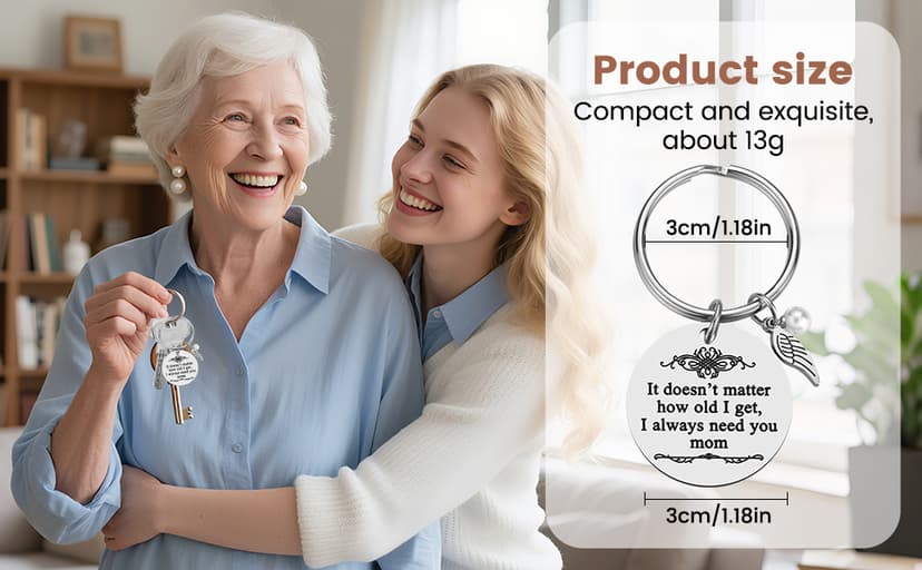 iJuqi Mother's Day Gifts from Daughter Son for Mom Birthday Valentine's Day Christmas Gifts Mom Keychain Mother Keyring