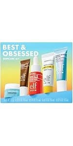 e.l.f. SKIN Holy Hydration! Hydrated Ever After Skincare Mini Kit, Cleanser, Makeup Remover, Moisturiser & Eye Cream For Hydrating Skin, Airplane-Friendly Sizes