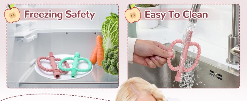 Baby Teething Toys for Babies 0-36 Months – Anti-Choking Design, Teething Relief for Straws Sticks, Chew Straw Sensory Toy for Infant Toddlers Silicone teether Tubes