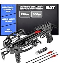 BALLISTA BAT Compound Mini Crossbow - Small Crossbow for Hunting, Fishing and Target - 300 FPS, 130 Lbs, 2.46 lbs
