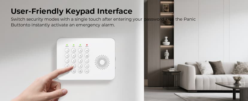 Wireless Home Security System WiFi/4G Home Alarm System with Phone APP Alert | Voice Control | No Subscription Fees | 24/7 Monitoring | Alexa Compatible