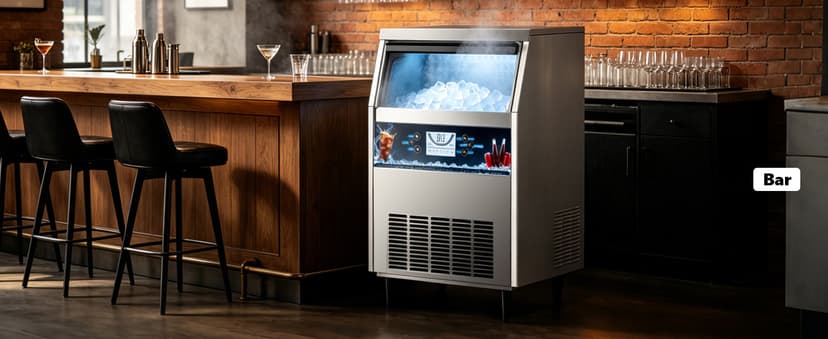 Commercial Ice Maker Machine, 300 lbs/24h with 70 lbs Storage, 126 Ice Cubes in 15 Mins, ETL FCC, Under Counter Ice Maker with LED Display, 24H Timer, Smart Reminder, for Cafe Bar Restaurant
