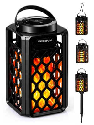 Outdoor Bluetooth Speakers Waterproof Portable Led Flame Speaker with Torch Atmosphere 10w Enhanced Bass for Patio Porch Garden Home Backyard Decor, Gifts for Men Women Couples Dads Moms