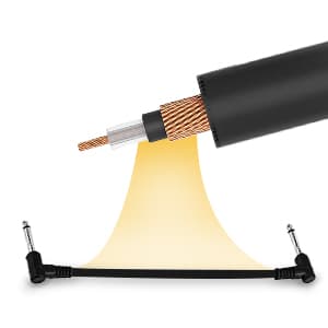 Donner 6 Inch Guitar Patch Cable Guitar Effect Pedal Cables Black 6 Pack