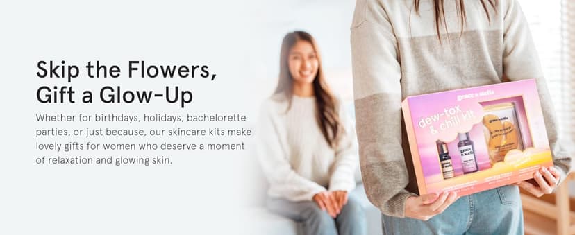 grace & stella Award-Winning Skin Care Set - Birthday Gifts for Women - Travel Essentials with Gold Eye Masks, Hyaluronic Acid Serum & Rose Spray - Bachelorette Party Favors, Teen Girl Gifts - Vegan