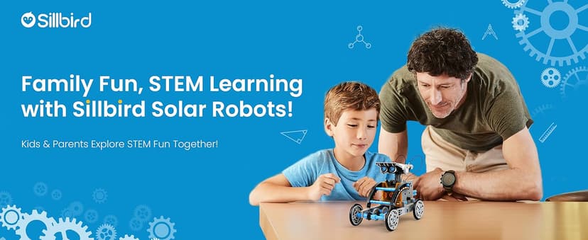 Sillbird 12-in-1 Solar Robot Building Kit STEM Gift for Boys Aged 8-13, DIY Science Educational Robotic Toys for Kids Teens Birthday, Powered by The Sun with 190 Pieces