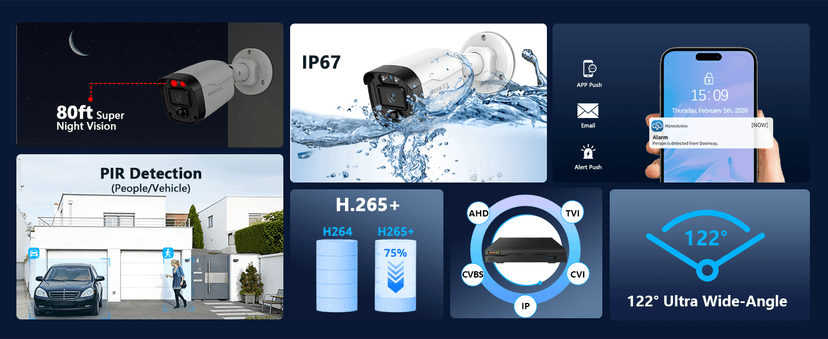 Outdoor Wired Security Camera System Home Video Surveillance Cameras Systems