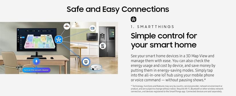 Samsung 32” Smart Monitor M7 (M70F) 4K UHD Display, Samsung Vision AI, Smart TV Apps, Gaming Hub, USB-C, HDMI and USB-A, Black, LS32FM702UNXZA, 2025
