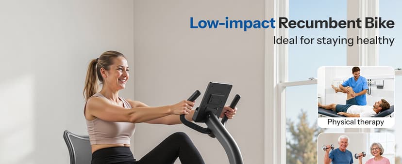 Niceday Recumbent Exercise Bike, Recumbent Bike for Home, Recumbent Stationary Bike 400LBS Weight Capacity, Magnetic Recumbent Bike with Smart APP, LCD Monitor, Heart Rate Handle