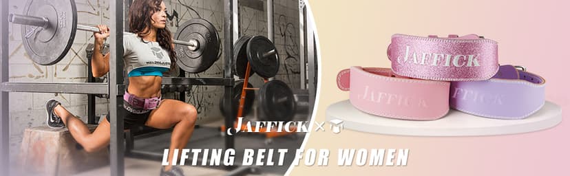 Jaffick Weight Lifting Belt For Ladies Leather Gym Belts Lower Waist Back Support For Women Men Fitness Squat Deadlift Heavy Duty Cross Training Gym Powerlifting Workout
