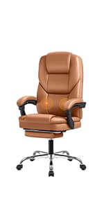 Furmax Office Executive Chair High Back Adjustable Managerial Home Desk Chair, Swivel Computer PU Leather Chair with Lumbar Support (Black)