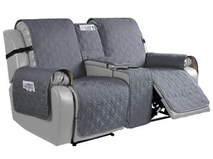 VANSOFY 100% Waterproof Recliner Chair Covers, Recliner Cover Non-Slip Dog Chair Cover Furniture Protector Washable Slipcover with Pocket, Elastic Straps for Pets, Dogs(Dark Gray, 23.6")