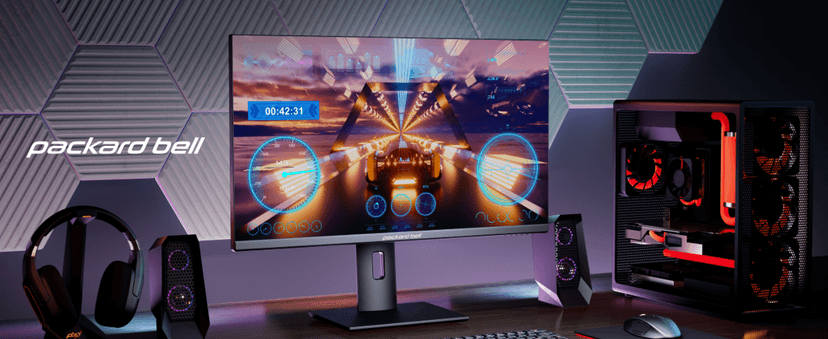 Packard Bell airFrame 21" FHD Monitor, 1920x1080, Ultrawide, VESA Mount Compatible, Tilt Adjustment, HDMI/VGA, Slim Bezel, for Home, Office, and Light Gaming