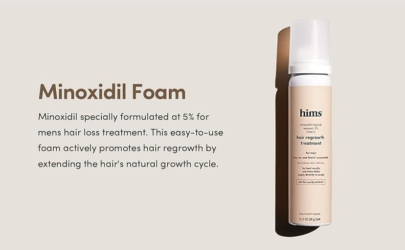 hims Thick Fix Hair Thickening Shampoo & 5% Minoxidil Treatment Foam Set - Hair Loss Treatment for Men - Moisturizing, Color Safe Shampoo & Foam - 2 Count