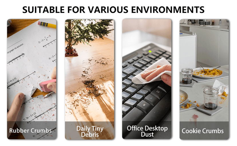 TRZLIFE Desk Vacuum Cleaner, Rechargeable and Durable Mini Desktop Vacuum with Bonus Accessories Desk Cleaner Sucks Tiny Items and Crumbs from Desktop Drawer Countertop Ideal as a White Elephant Gift